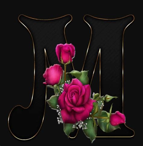 Pin de María Grondona en Letras M Letras de flores Moldes de letras Rosas