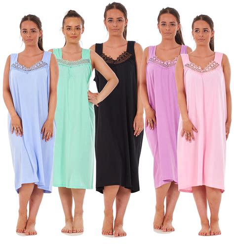 Women Plus Size Nightwear Plain 100 Cotton Sleeveless Long Nightdress 4xl 6xl Ebay