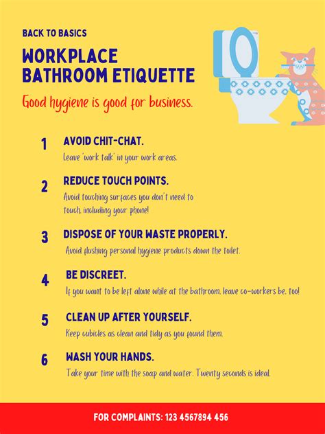 Soft Friendly Personal Hygiene Bathroom Etiquette Health Explainer Poster SemiOffice Com