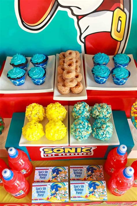An Assortment Of Donuts And Cupcakes On Display At A Sonic The Hedgehog