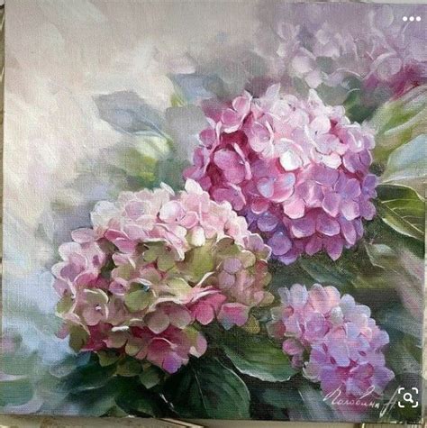 Hydrangea Painting Flower Painting Canvas Watercolor Flowers