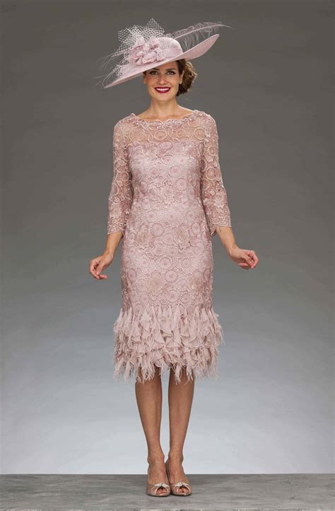 Short Fitted Dress With Feather Detail 6984 7990 Catherines Of Partick