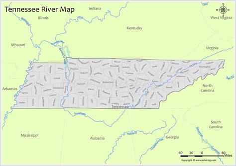 Tennessee River Map Rivers And Lakes In Tennessee Pdf