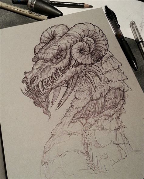 Dragon Pen Sketch By Crystalsully On Deviantart