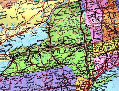 Large detailed administrative map of new york state with highways, roads and major cities. Large map of New York state with highways | Vidiani.com ...