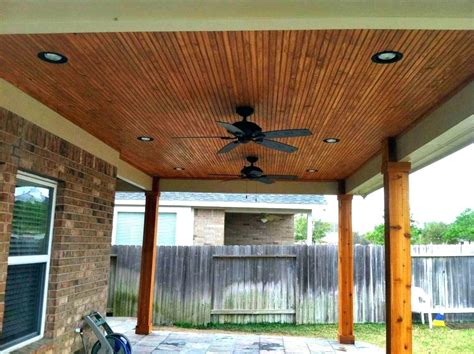 Wood Porch Ceiling Ideas Bead Board Installed Just One Diy