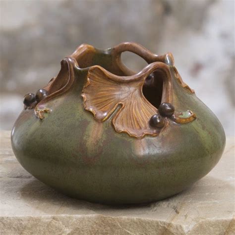 Ginkgo Branch Ceramic Pottery Vase Ceramics Pottery