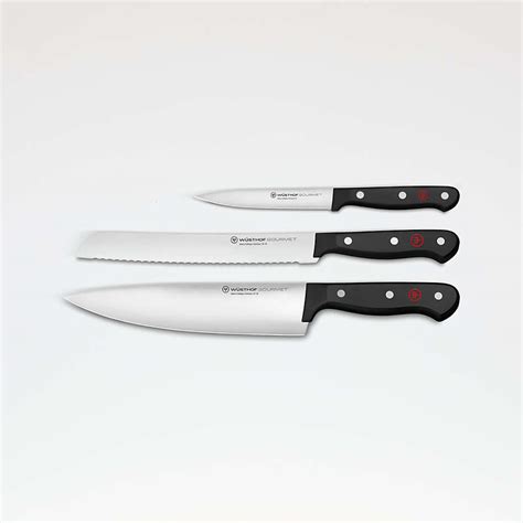 Wusthof Gourmet Stamped 3 Piece Starter Knife Set Reviews Crate