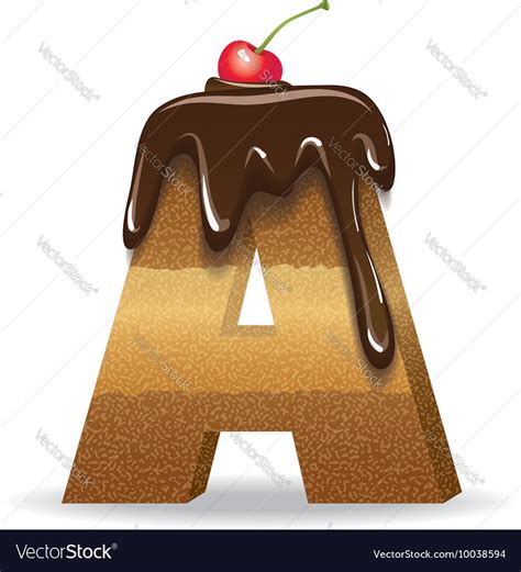 Cake Letter A Birthday Font Royalty Free Vector Image