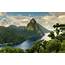 Saint Lucia Caribbean Piton View Beautiful Landscape Wallpaper Hd 