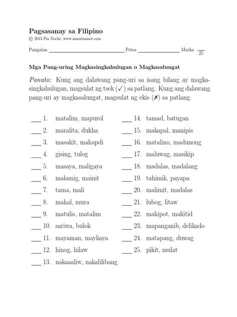 Uri Ng Panghalip Worksheet Grade 1 Printable Worksheets And Pang Uri