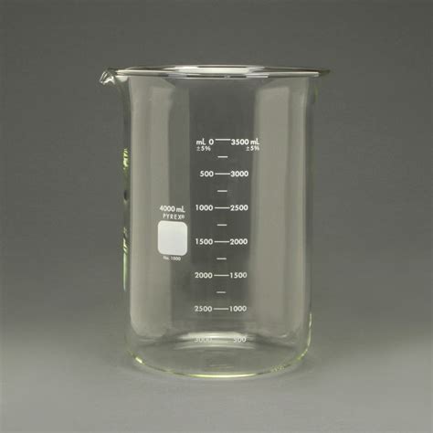 Pyrex Glass Griffin Beaker Low Form Measuring 4000 Ml