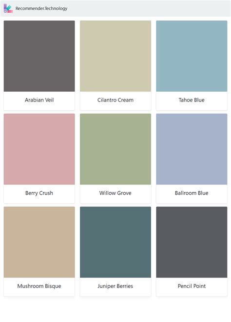 Gold paint colors | myperfectcolor.com. Arabian Veil, Berry Crush, Mushroom Bisque, Cilantro Cream ...