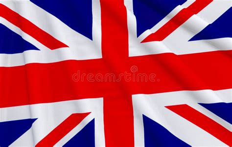 3d Rendering Waving United Kingdom National Flag Wall Background