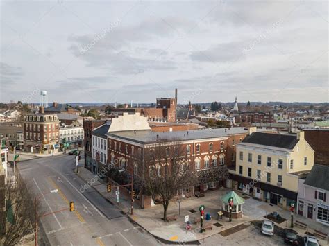 Aerial Downtown Hanover Pennsylvania Next Square Stock Editorial