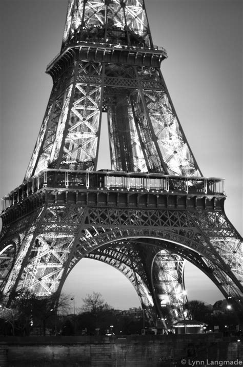 Paris Black And White Eiffel Tower Night Prints 8x10 Black Etsy