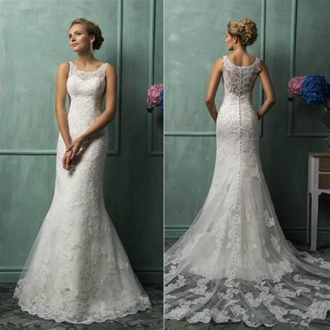 Satin mermaid hochzeitskleid, customizable, 277,00 €. Mermaid Brautkleid Kapelle Weiß Spitze Hochzeitskleid ...