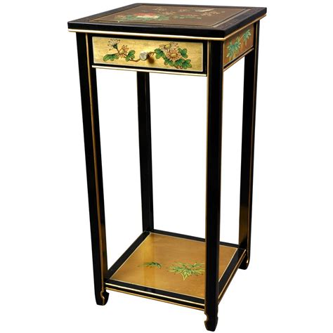 Oriental Furniture 14 In Lacquer Birds And Flowers Oriental Pedestal