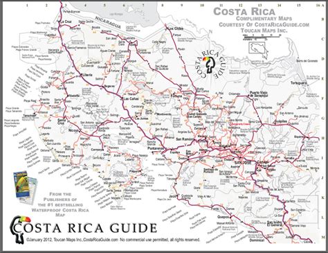 Road Map Of Costa Rica Maping Resources