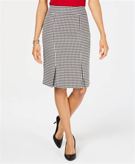 Kasper Petite Printed Houndstooth Skirt Macys