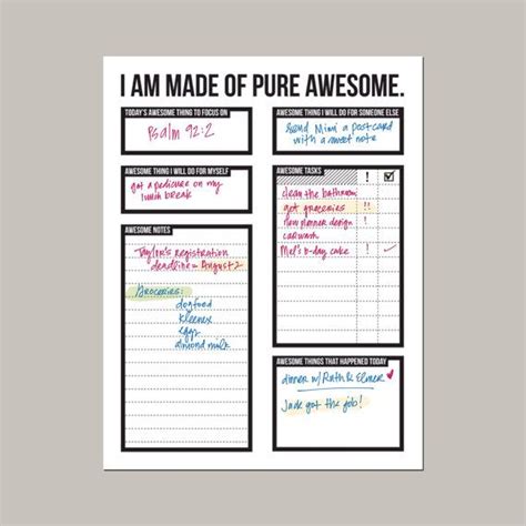 Made Of Pure Awesome Daily Goals And Notes By Microdesign On Etsy 7