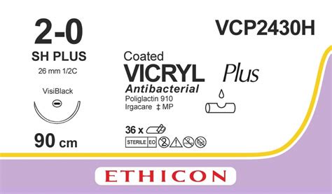 Vcp2430h Coated Vicryl Plus Antibacterial Polyglactin 910 Suture