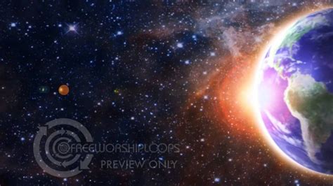 A large overview of free and paid motion backgrounds, loops, countdowns, slides templates and social graphics for churches and worship services. Rotating Earth On Right Motion Background - Free Worship Loops