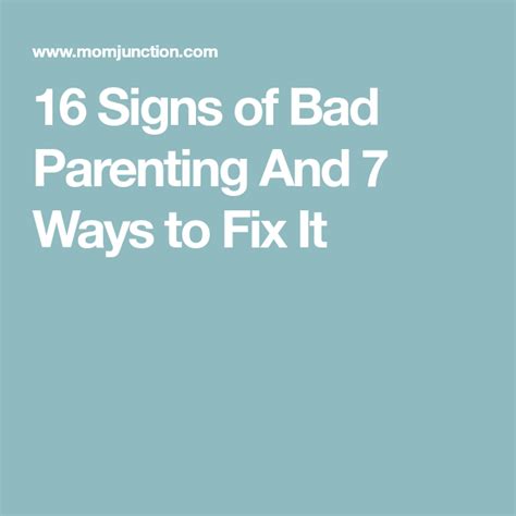 16 Signs of Bad Parenting And 7 Ways to Fix It | Bad ...