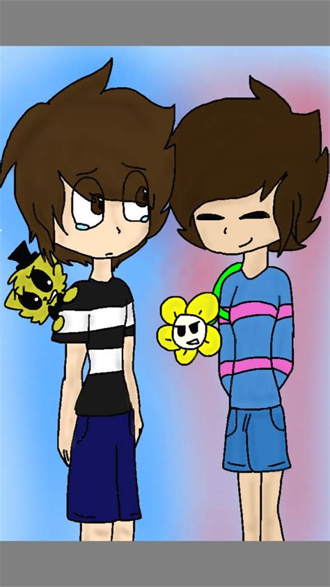 The Crying Child And Frisk Fnaf Undertale Crossover Drawn By Artistic