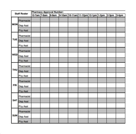 Free 28 Sample Roster Templates In Pdf Ms Word Excel