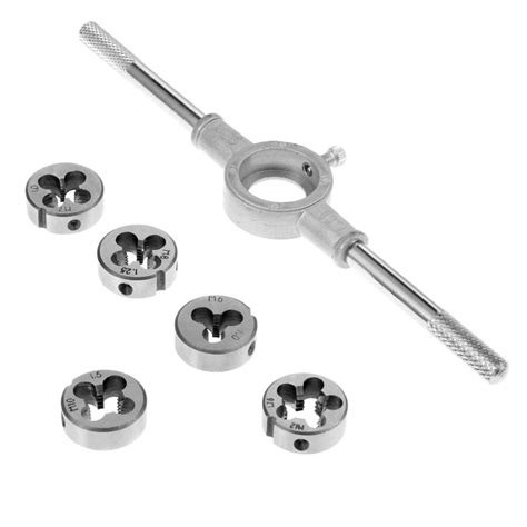 6pcsset Metric Die Wrench Kit Thread Processing Threading Tapping Hand