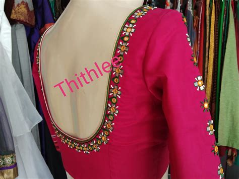 Simple Thread Work Blouse Designs Calorie