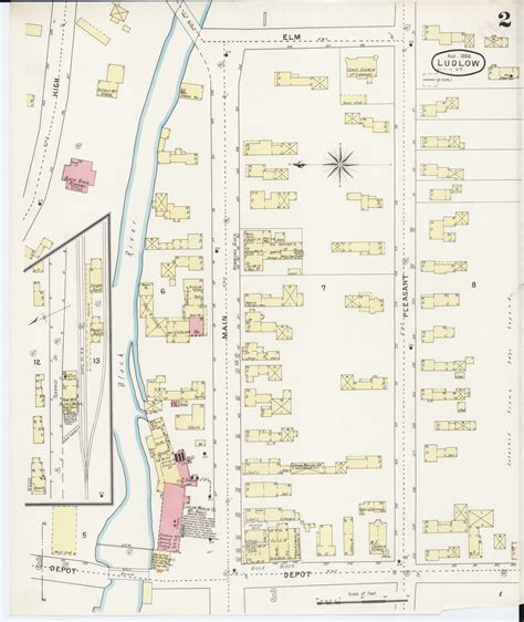 Ludlow Vt Fire Insurance 1894 Sheet 2 Old Town Map Reprint Old Maps