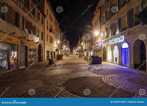 Colmar Street In The Evening Alsace France Editorial Image Image Of