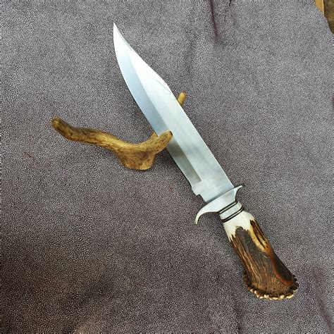Custom Handmade D2 Steel Hunting Bowie Knife With Stag Crown Etsy