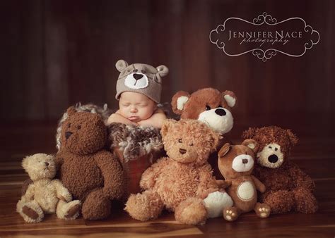 Newborn With Teddy Bears