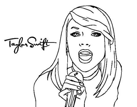Taylor swift free printable coloring pages. Taylor Swift singing coloring page - Coloringcrew.com