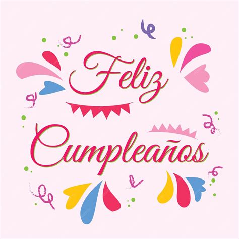 Premium Vector Happy Birthday In Spanish Feliz Cumpleanos