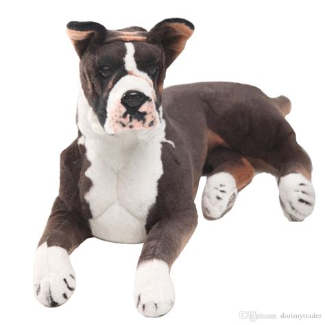 2019 Dorimytrader Pop Realistic Animal Boxer Dog Plush Toy Big Stuffed
