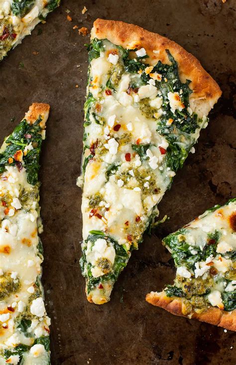 Chicken bacon ranch mini pizzas. Three Cheese Pesto Spinach Flatbread Pizza Recipe - Peas ...
