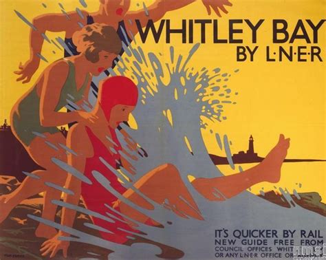Whitley Bay By LNER Train Posters Holiday Poster Vintage Travel Posters