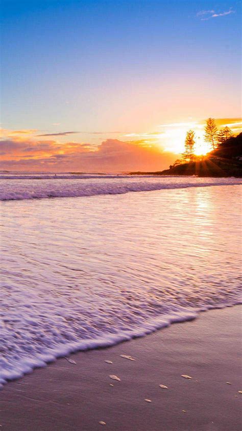 beach sunset phone wallpaper technology