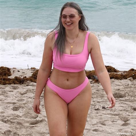 Iskra Lawrence Pink Bikini From Aerie January Popsugar Fashion