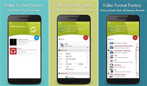 Customization choices for each of the supported formats may vary from simple to more complex. Video Format Factory Premium 5.0 Unlocked Apk for Android