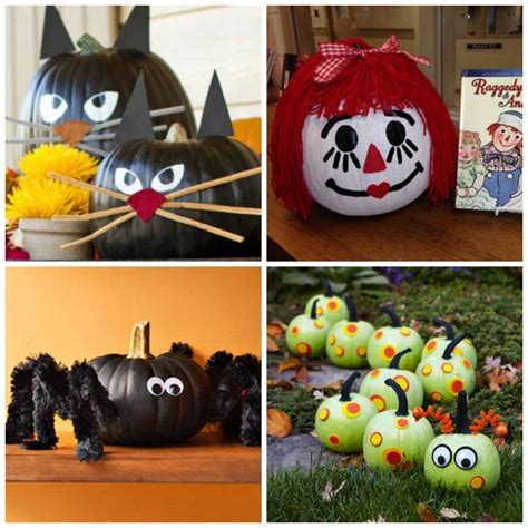 Although i love this painted pumpkin tradition that i started a few years back, i have to say i was curious to see how many other ways to decorate pumpkins with young kids are out there. No Carve Pumpkins for Kids | Growing A Jeweled Rose