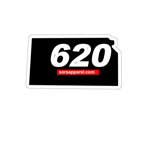 620 Area Code Sticker Waterproof Vinyl Sors Apparel Co Usa