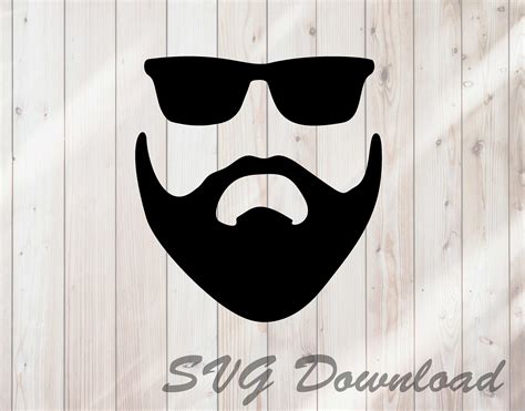 Bearded Man With Sunglasses Svg Instant Download Vinyl And Etsy