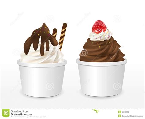 blank paper cup  ice cream set stock vector illustration  frozen cream