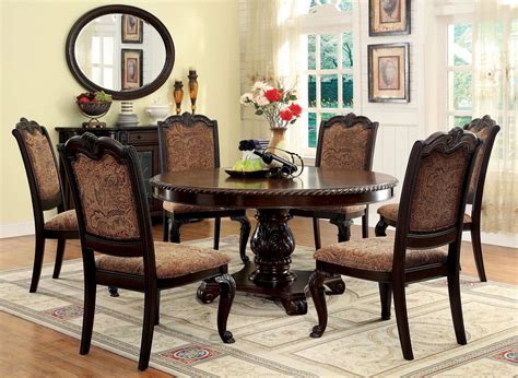 Bellagio Brown Cherry Round Pedestal Dining Room Set From Furniture Of
