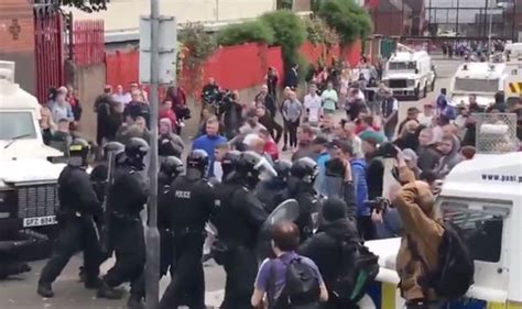 Belfast Riot Police Attacked As Protest Over Bonfire Removal Erupts Into Violence Uk News